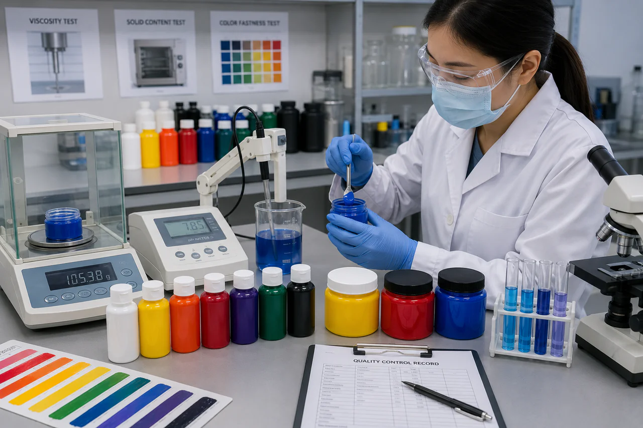 Acrylic paint quality review and laboratory testing process