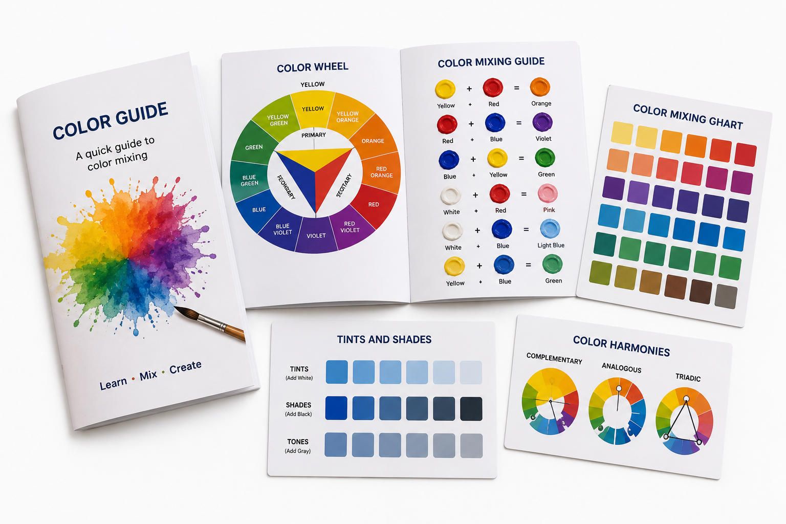 Color guide component for beginner painting set programs