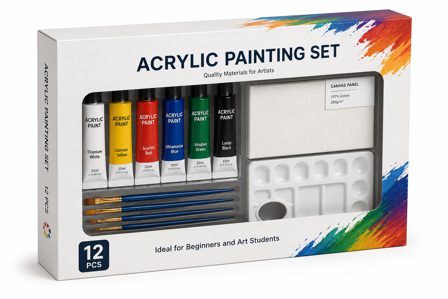 Window box packaging option for retail painting sets