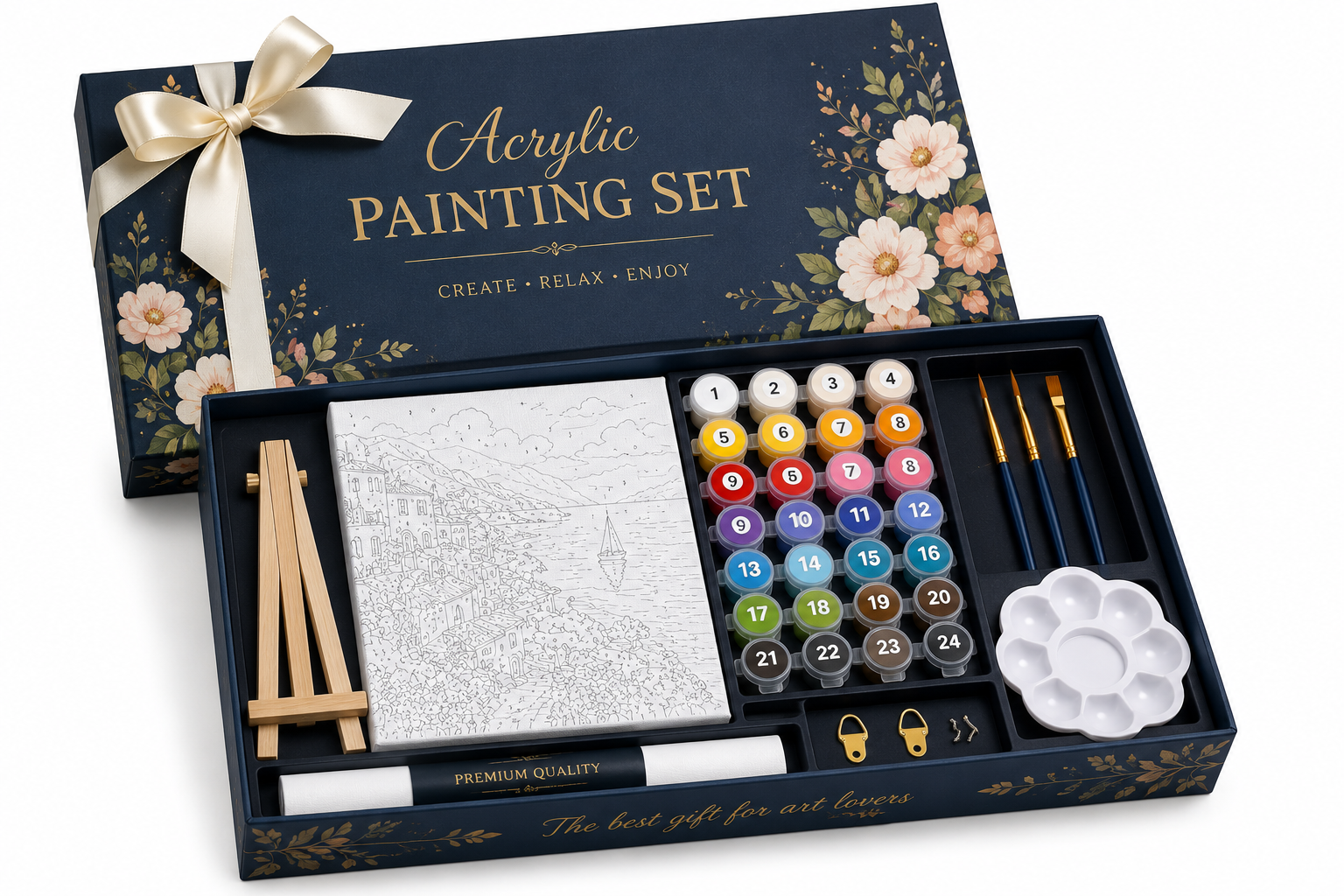 Gift box packaging option for painting set retail programs