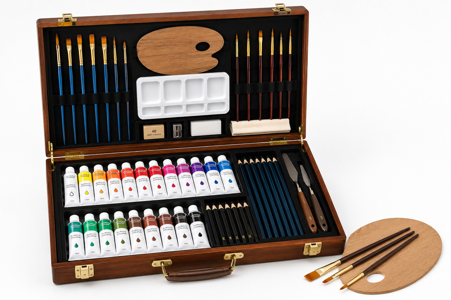 Wooden box art set for premium painting programs