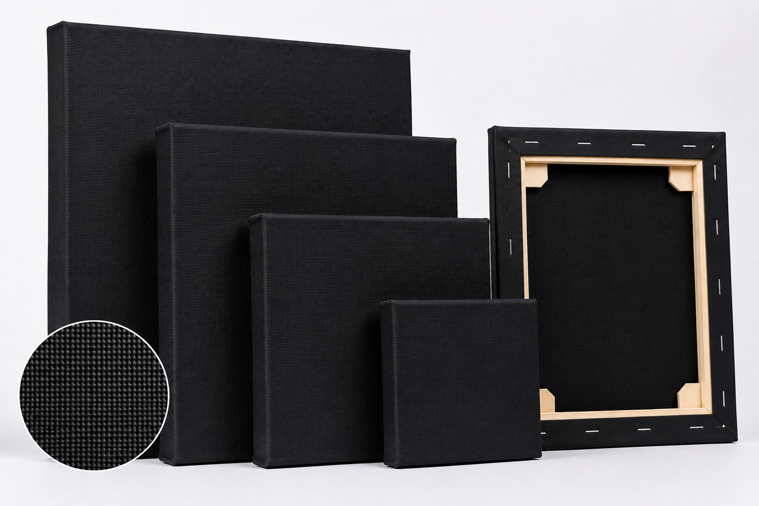Black stretched canvas for specialty painting and retail programs