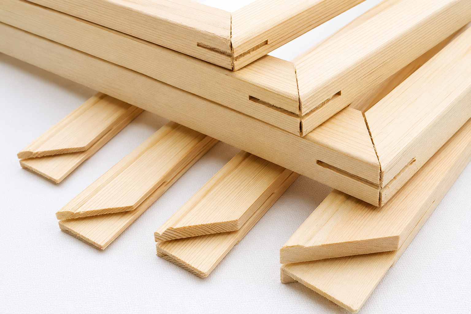 Wooden stretcher bar warehouse production for canvas manufacturing